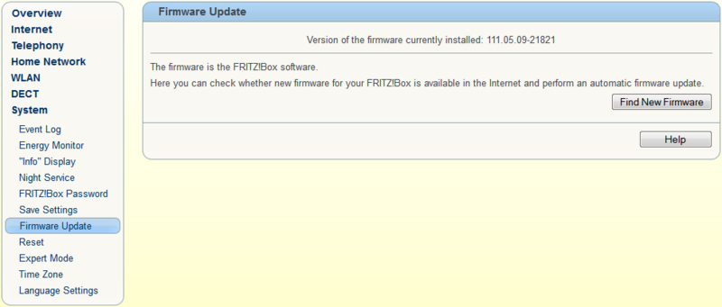 How do I update the firmware of my FRITZ!Box